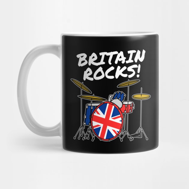 UK Flag Drums Britain Rocks Drummer Musician by doodlerob